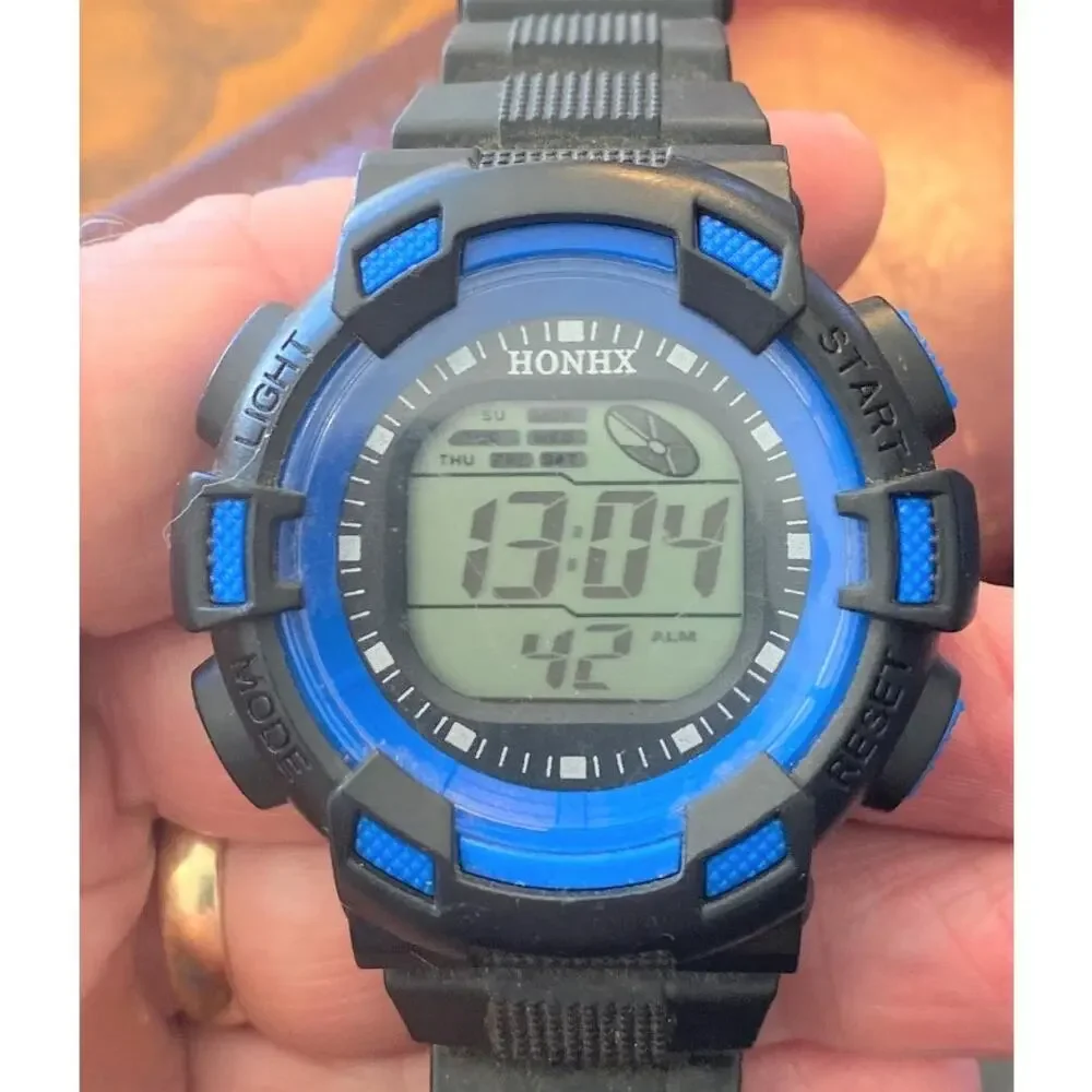 Men's 50mm Honhx Watch, Water Resistant, Digital LCD